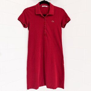 Maroon Lacoste Polo Dress - Size 36 (Small)